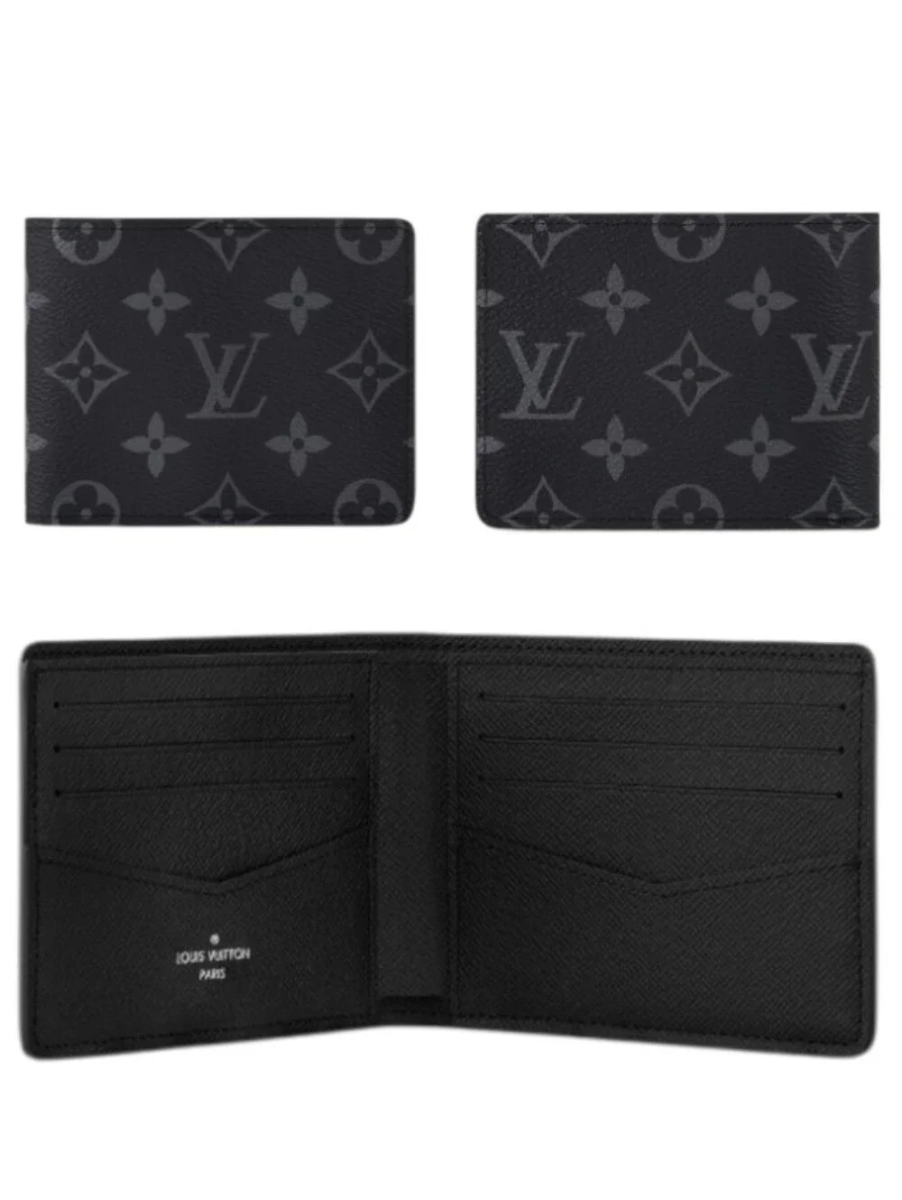BNIB LOUIS VUITTON Slender Wallet M62294 Monogram Eclipse CANVAS With COA